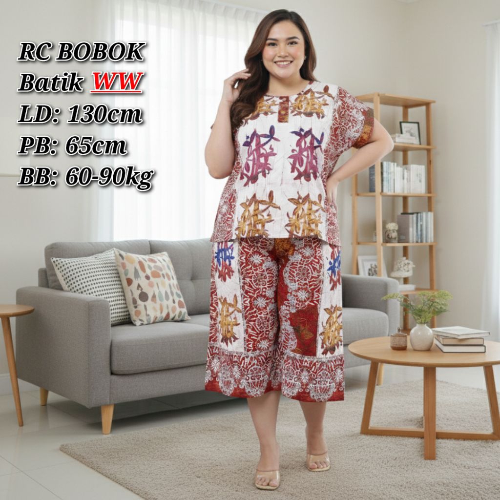 SETELAN BATIK WW CELANA KULOT LD130 JUMBO