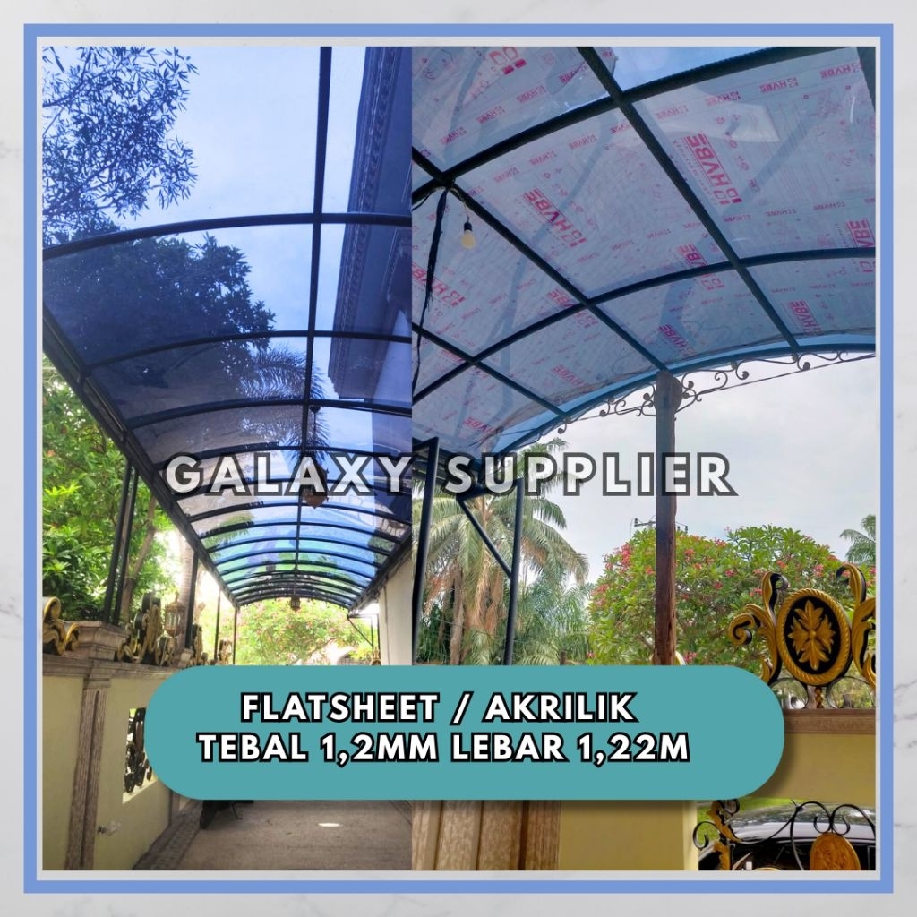 TERMURAH FLAT SHEET/ AKRILIK SHEET TEBAL 1,2 MM LEBAR 1,22 METER UNTUK PENERANGAN HARGA PER METER