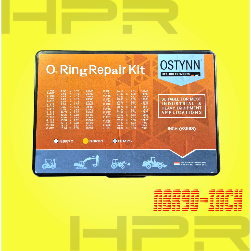 NBR-90 Rubber Oring O-ring Box Set INCH AS568 - Karet Seal Anti Bocor - Motor - Mobil - PCP - Sepeda