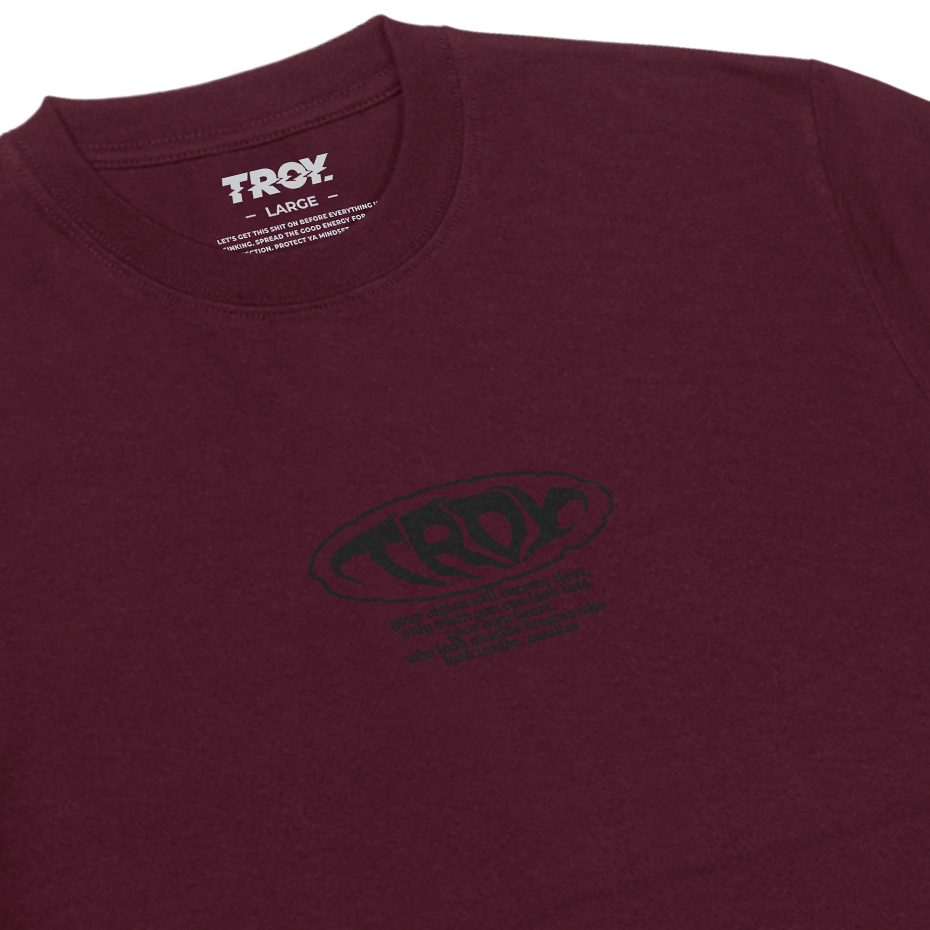Troy Company Tshirt Maroon Cadmus - Kaos Lengan Pendek Kaos Merah Maroon MTD 2929