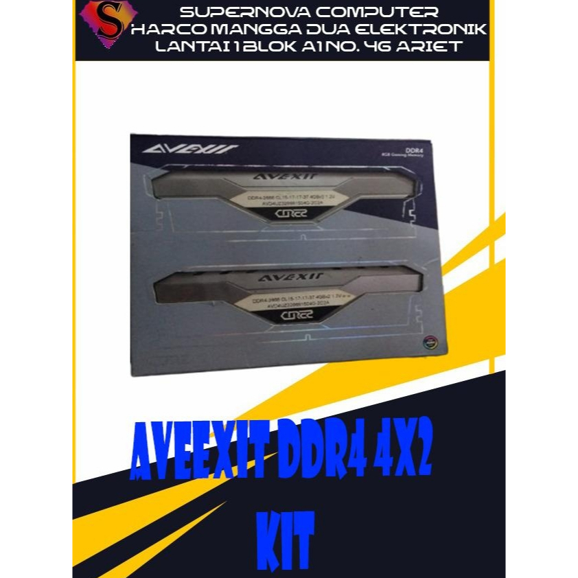 Avexit DDR4 4x2 Kit - 4 Modul DDR4 Kapasitas 2 Kompatibel untuk Sistem yang Membutuhkan 4 Modul DDR4
