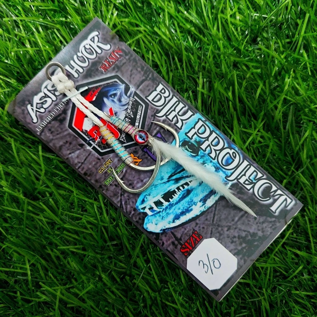 ASIST HOOK RESIN UV MURAH UNTUK METAL JIG (1/0 S/D 5/0) BULU ANGSA SUPER GACOR