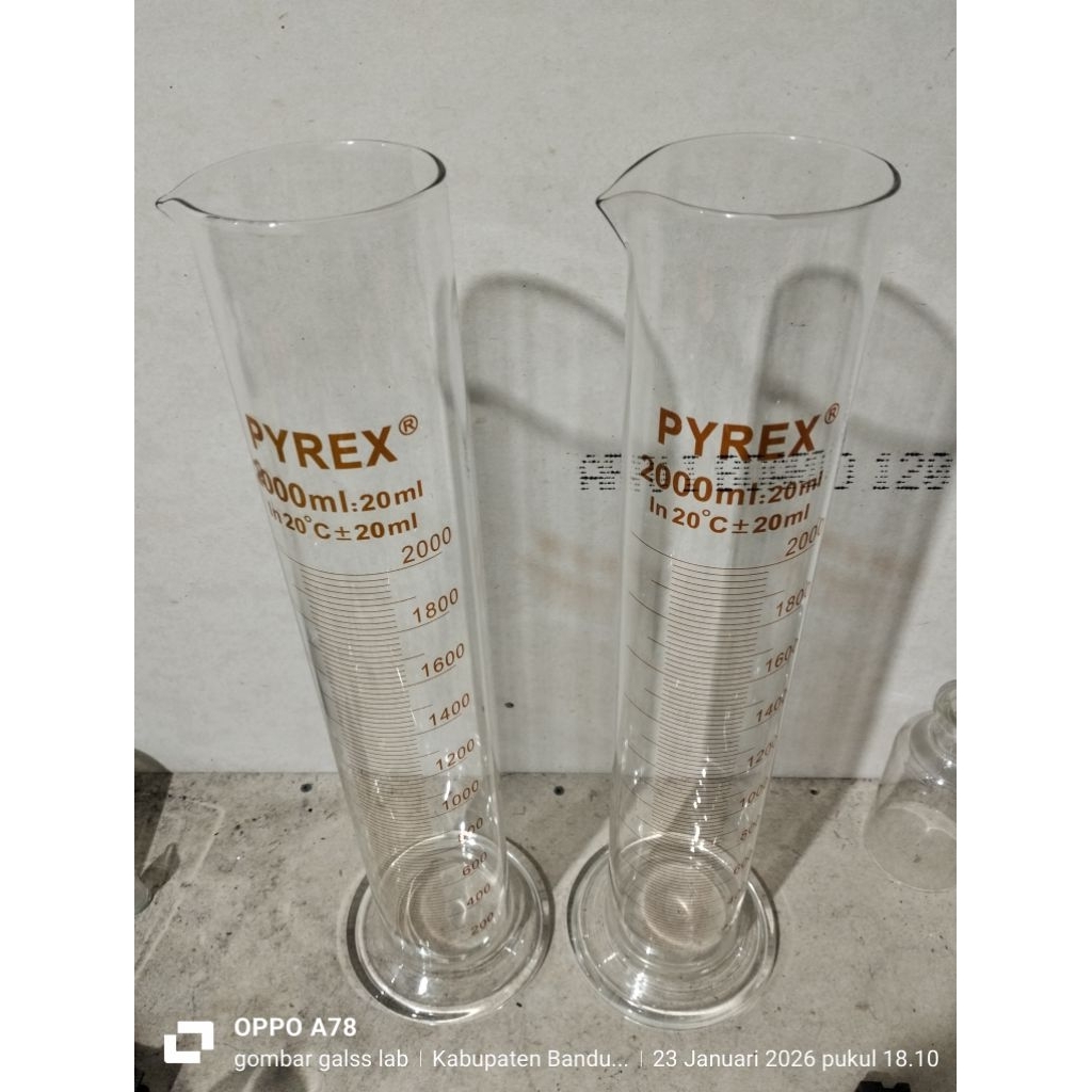 Glass Ukur 2000ml Pyrex/Glass Kimia 2000ml Pyrex