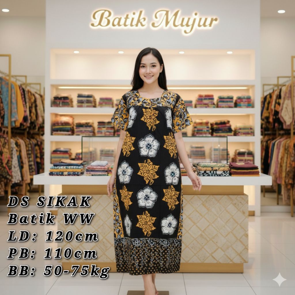 Daster Sikak Batik WW By BL Bingliang Ld120 Pb110
