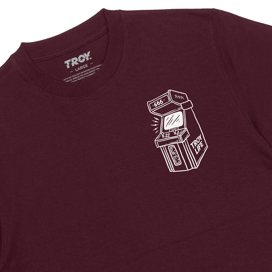 Troy Company Tshirt Maroon Ding Dong - Kaos Lengan Pendek Kaos Merah Maroon MTD 2345