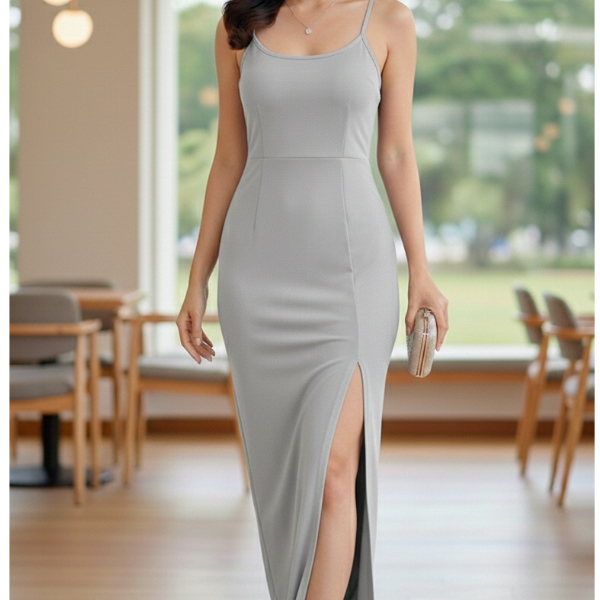 DRESS TANKTOP MAXI BODYCON TALI SPAGETI KOREAN PARTY STYLE / LONGDRESS TANKTOP PANJANG