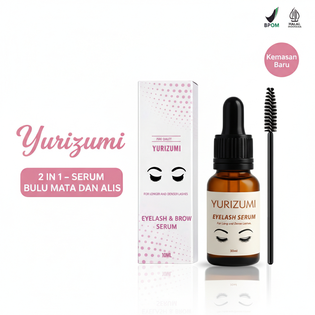 Yurizumi Serum Bulu Mata dan Alis [BPOM & HALAL] - Pelentik & Pemanjang Bulu Mata 10ml