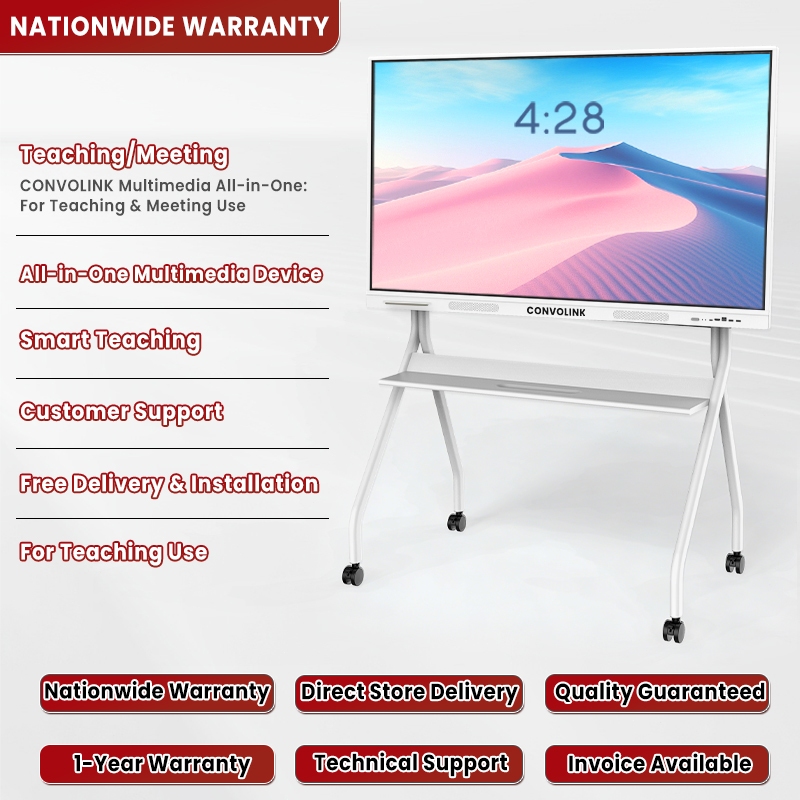 CONVOLINK  Smartboard Touchscreen 85/75/65/55 Inch Interactive Flat Panel 4K Top Spek