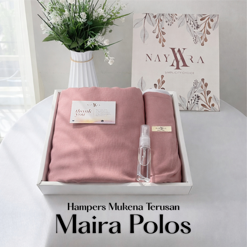 Paket Hampers Mukena Terusan Dewasa Polos Maira Series By Nayyara - Gift Box Untuk Orang Tersayang K