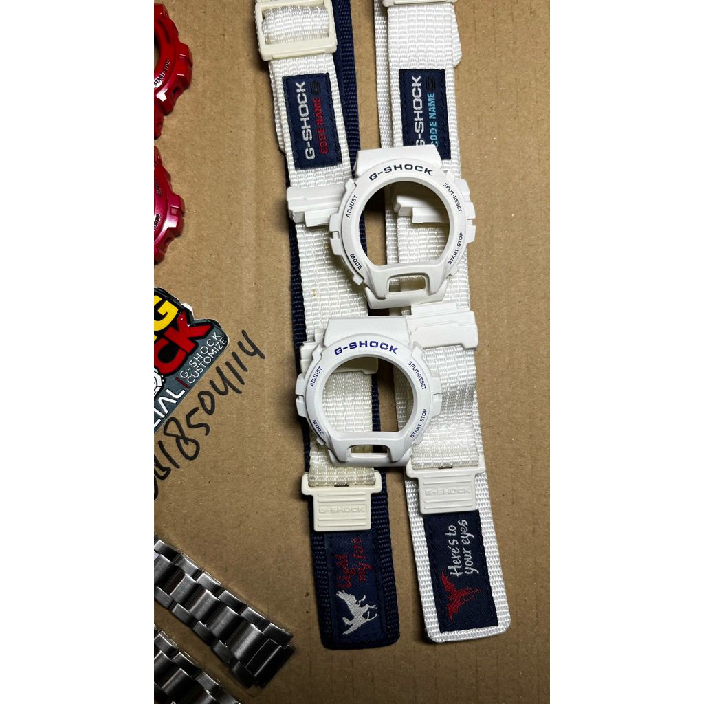 Strap Bezel Original dw6900 DW 6900 6600 White Kanvas velcro Casio g Shock