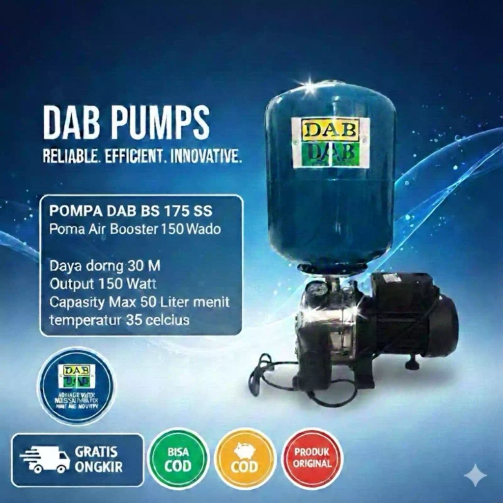 POMPA DORONG DAB BS 175 STAINLESS STEEL BOOSTER PUMP OTOMATIS