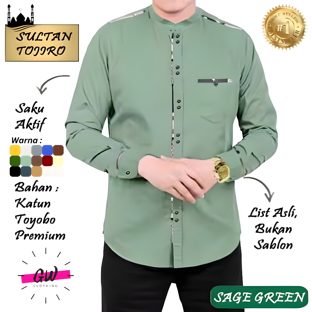GW Koko SULTAN TERMURAH TERLARIS Baju Koko Pria Lengan Panjang Terbaru 2023 SULTAN TOJIRO