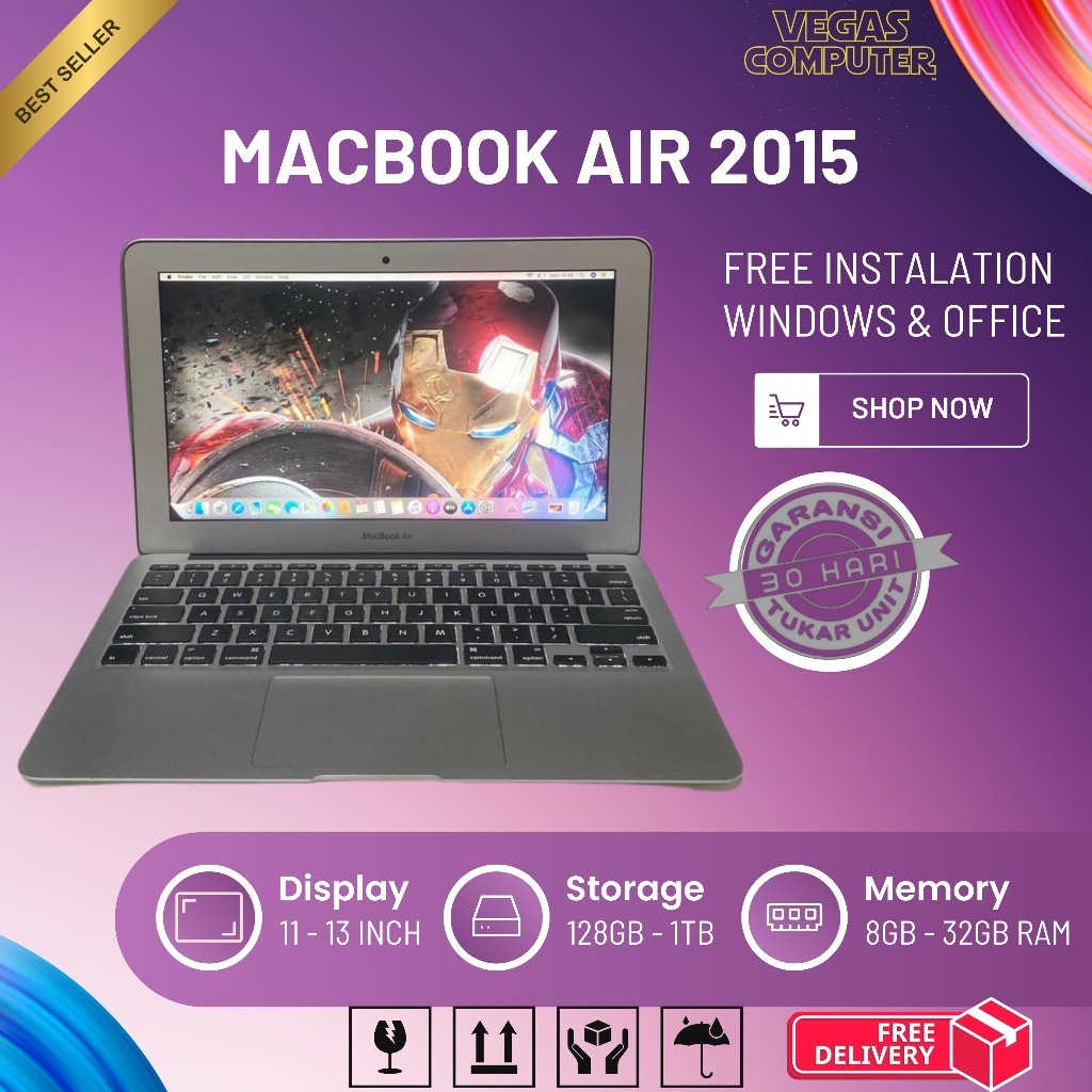 Macbook Air 2015 Core i5 8GB 128GB 13Inch & 11Inch Original - 13Inch, Air 2015 i5 8/128