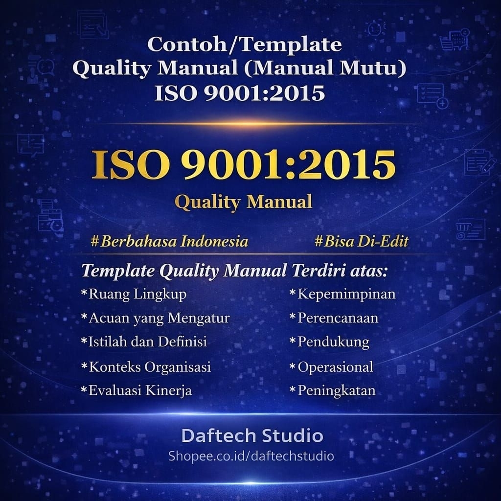 Contoh/Template Quality Manual (Manual Mutu) ISO 9001:2015