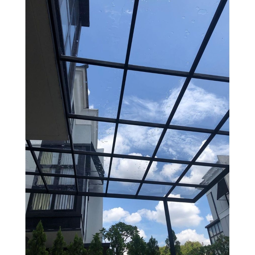 Kanopo Solarflat Transparan Rangka Holow galvanis