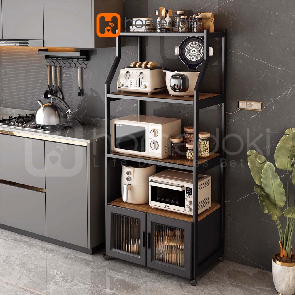 Homedoki Rak Dapur/ Lemari Dapur Serbaguna/Rak Dapur Serbaguna/Rak Penyimpanan Barang/Rak Dapur Serb