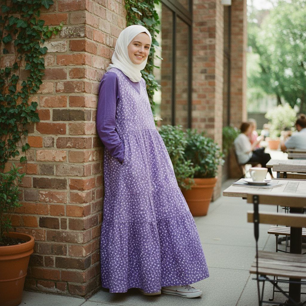 NAFA Collection | Gamis Remaja bahan katun stretch