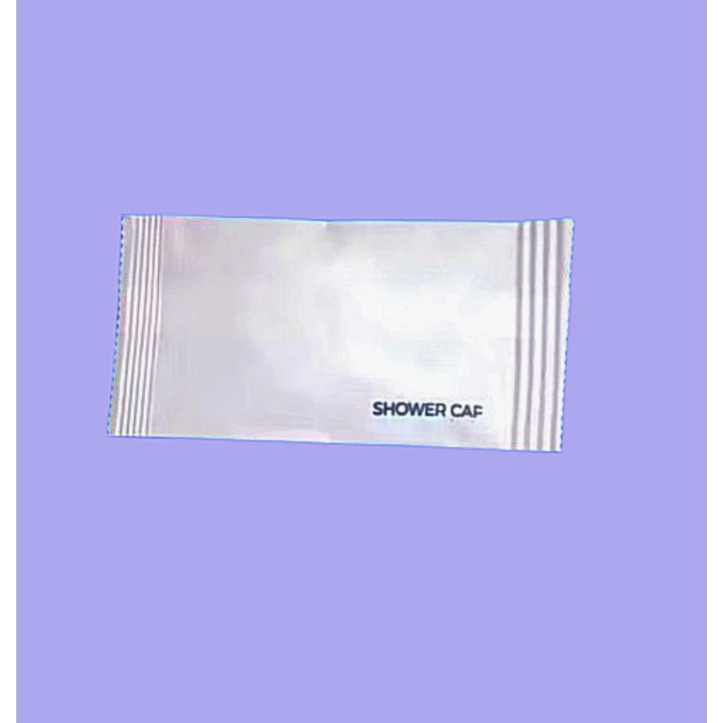 shower cap hotel standar kemasan kertas sachet press
