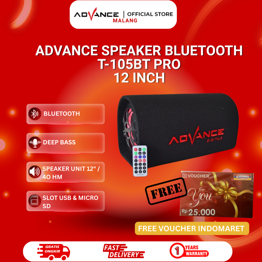 Speaker Advance T105BT PRO Bluetooth Subwoofer Speaker 12inch