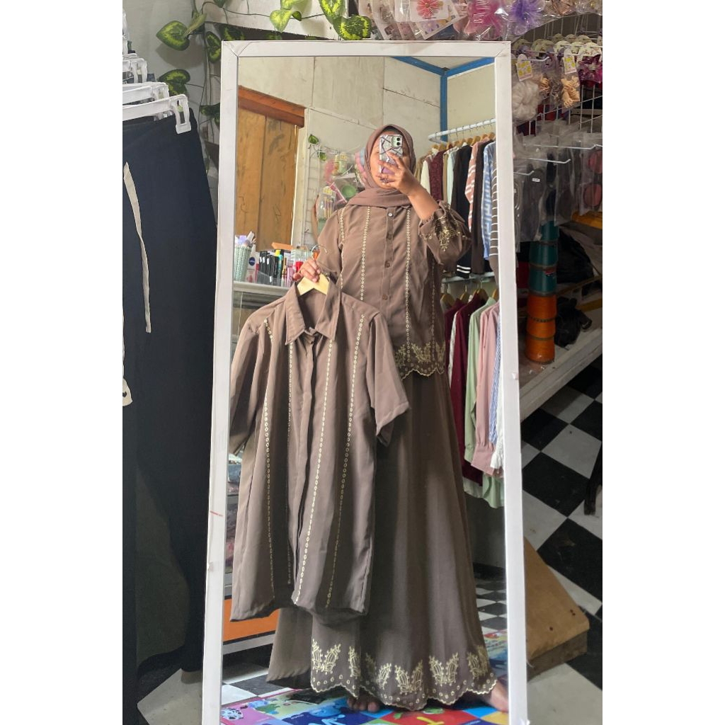 Couple Pasutri/Gamis Couple/Gamis Lebaran Couple/Sarimbit Lebaran/Couple Lebaran/Ibu dan Ayah