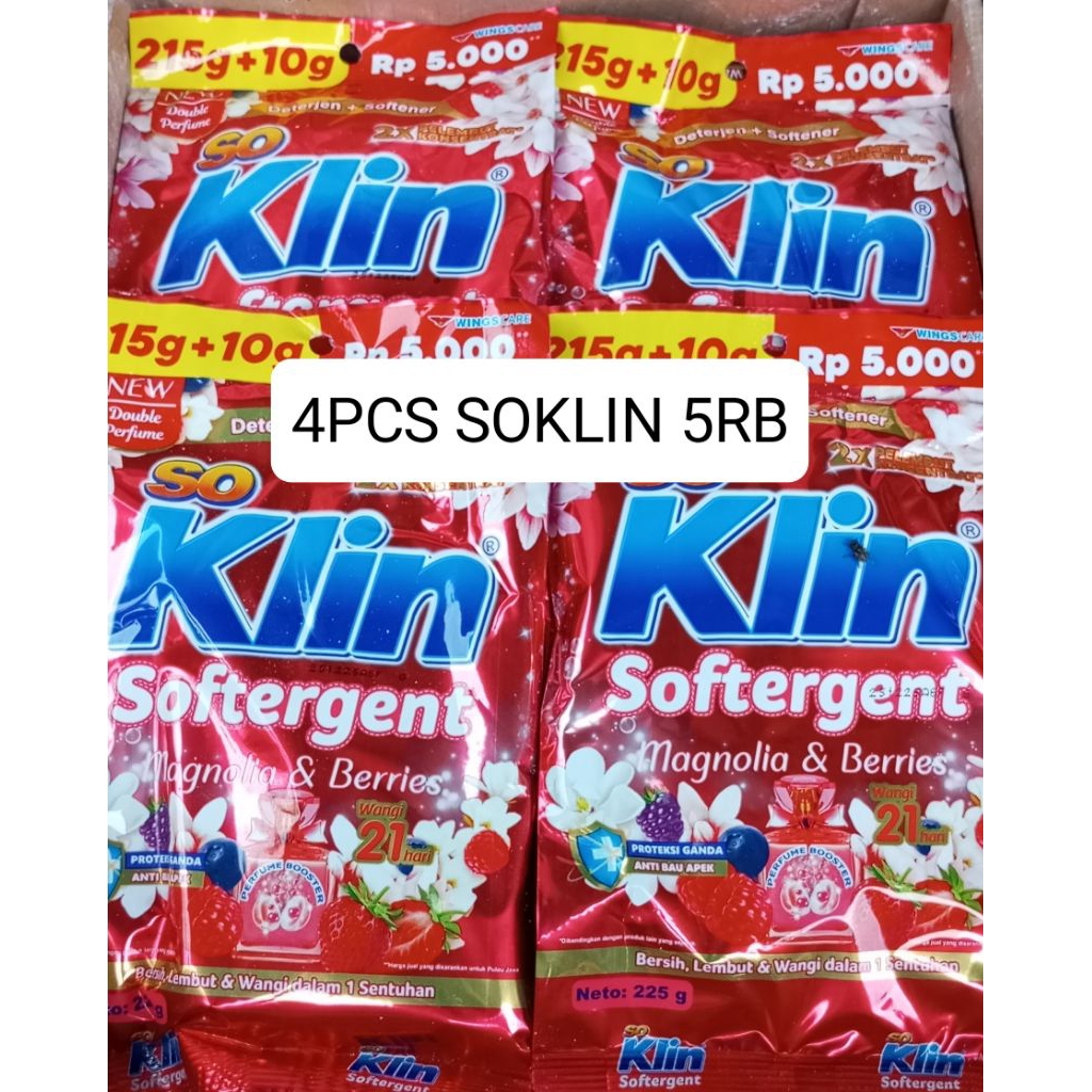 (6pcs) soklin softergen bubuk/ paket detergen sabun cuci bubuk soklin 5000