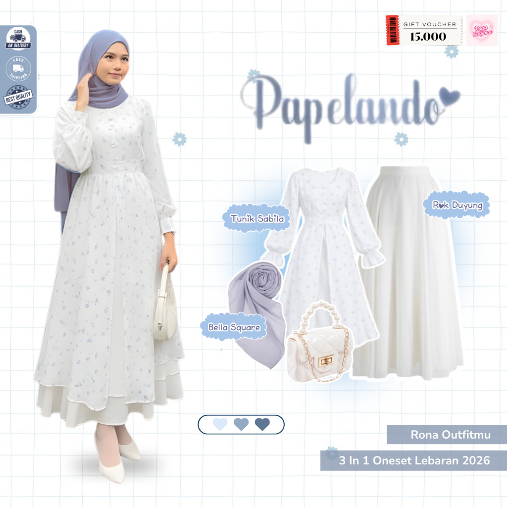 Valina Outfit Kondangan Wanita Modern ( Hijab Bella Square + Tunik + Rok Duyung ) Lebaran Kondangan 