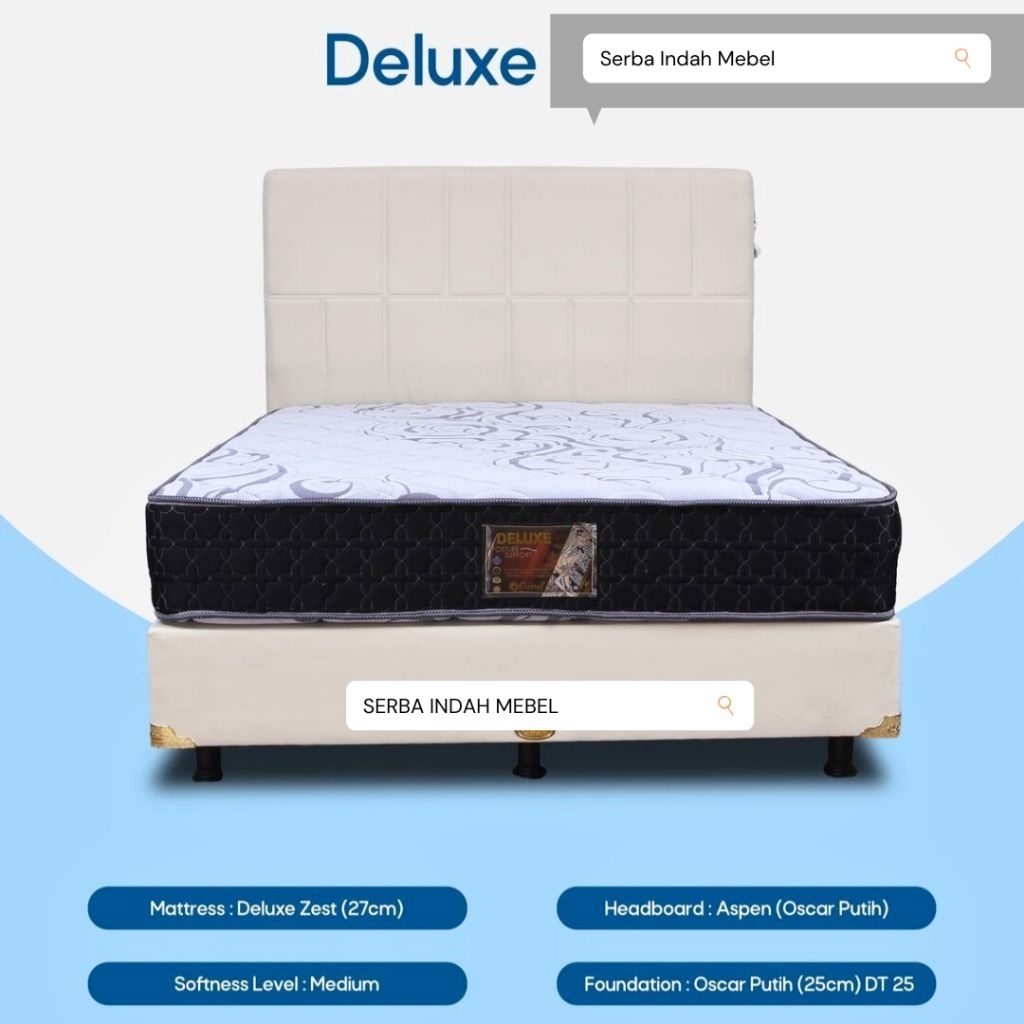 SET MATRAS KASUR SPRING BED CENTRAL DELUXE 90cm, 120cm, 160cm, 180cm 90 120 160 180 x 200 cm matrass