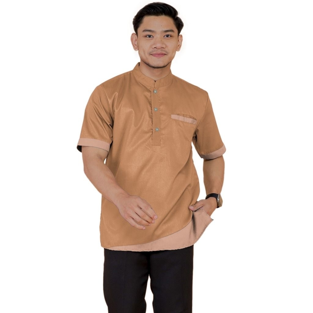 GHAISAN - BAJU KOKO KURTA POLOS LENGAN PENDEK KATUN TOYOBO IMPORT M L XL XXL JUMBO AYAH BAPAK MUSLIM