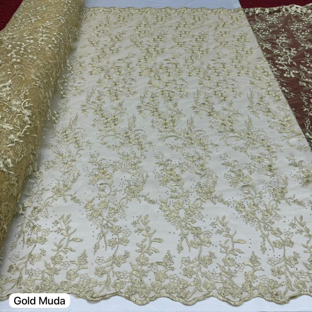 kain tile bordir /manik-manik atau kain tile akar