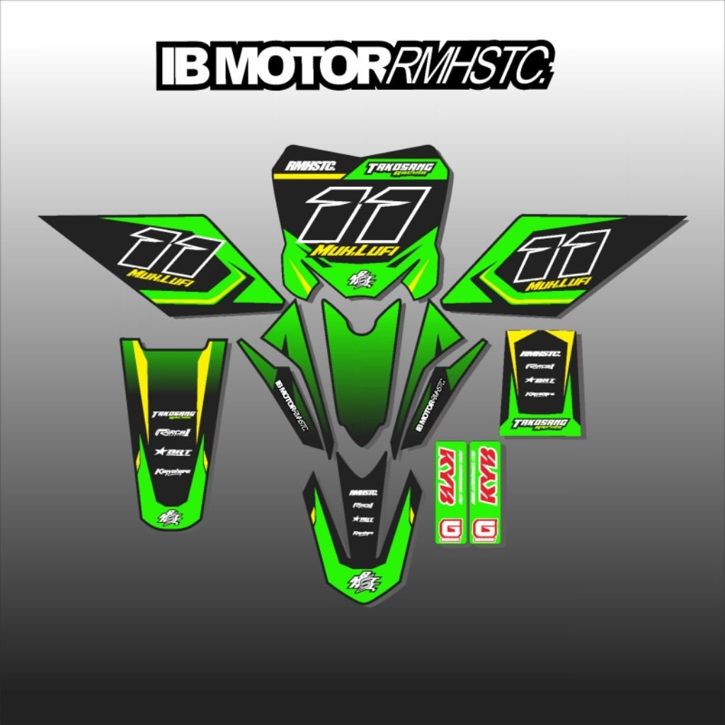 stiker motor ojek gabah hijau hitam