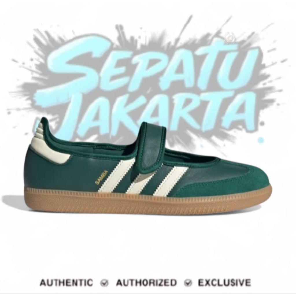 Sepatu Adidas Samba Jane Green White Gum