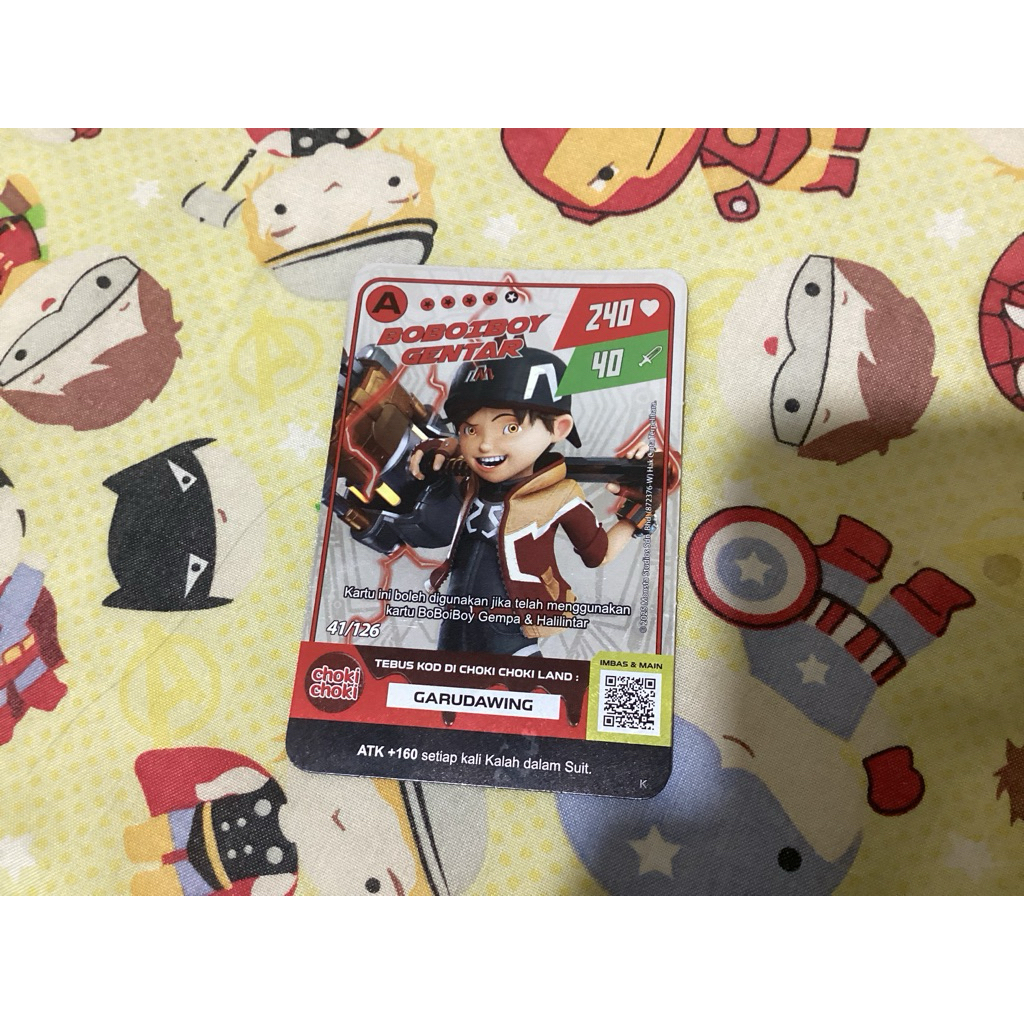 Kartu Choki Choki Boboiboy Gentar