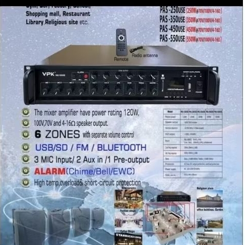 Amplifier VPK PAS 250 USE Amplifier 250 Watt ORI