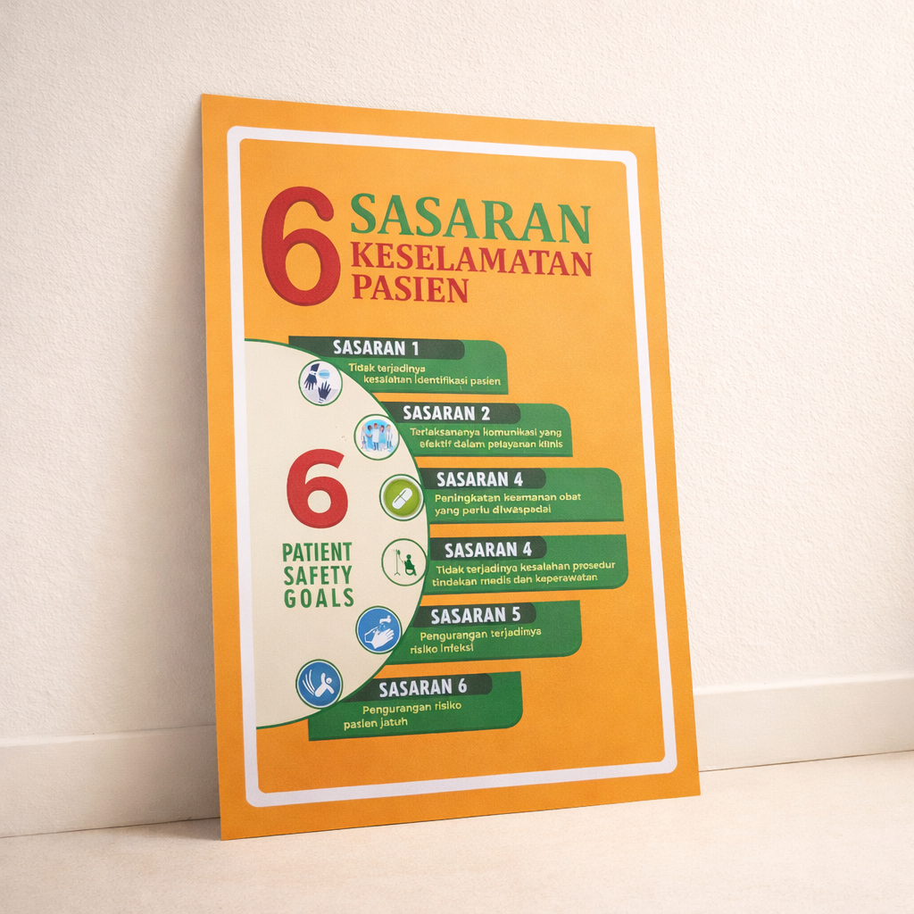 Poster Sasaran Keselamatan Pasien, Poster 6 Sasaran Keselamatan Pasien untuk Puskesmas, Klinik, RS