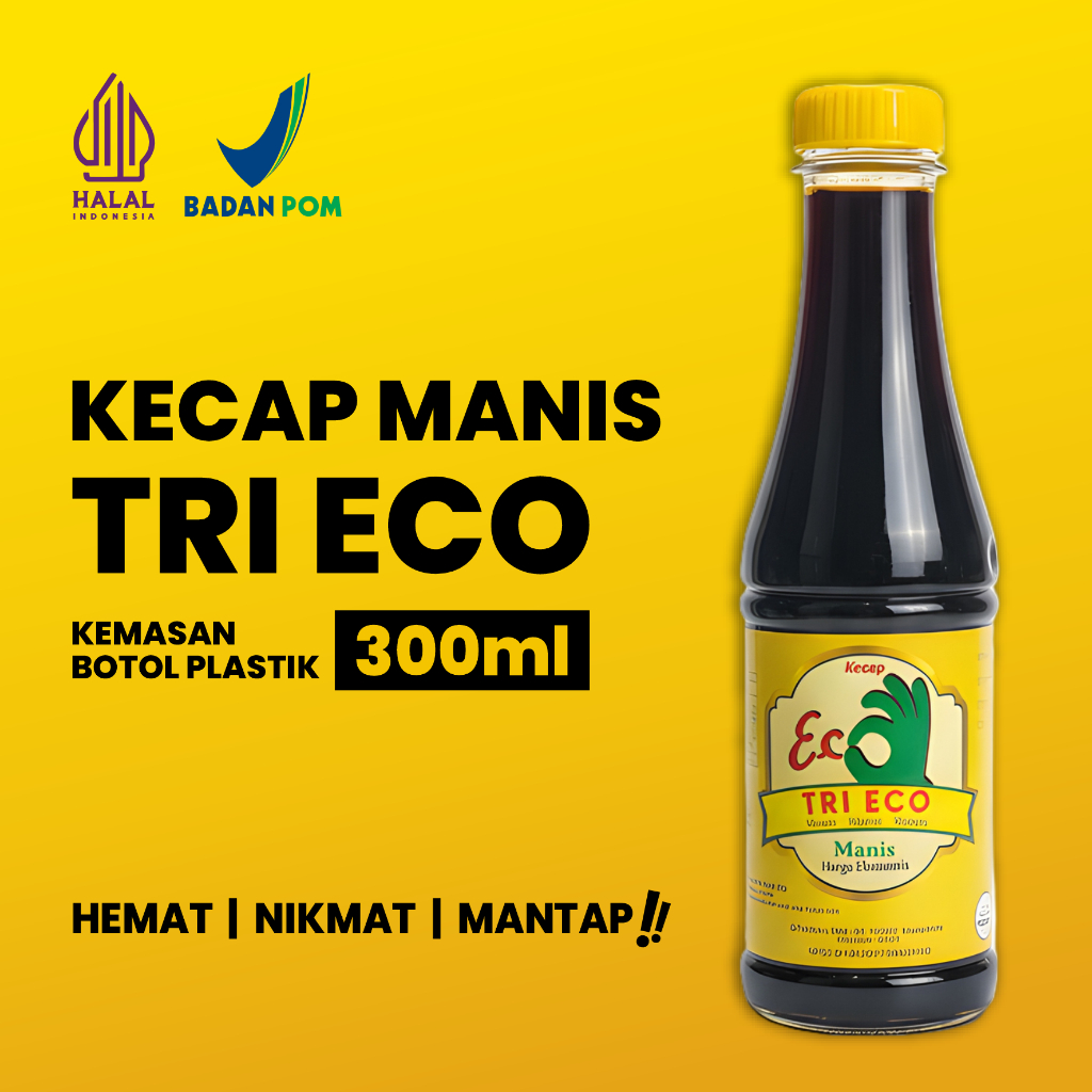 Kecap Manis Tri Eco 300ml (Kemasan Botol Plastik)