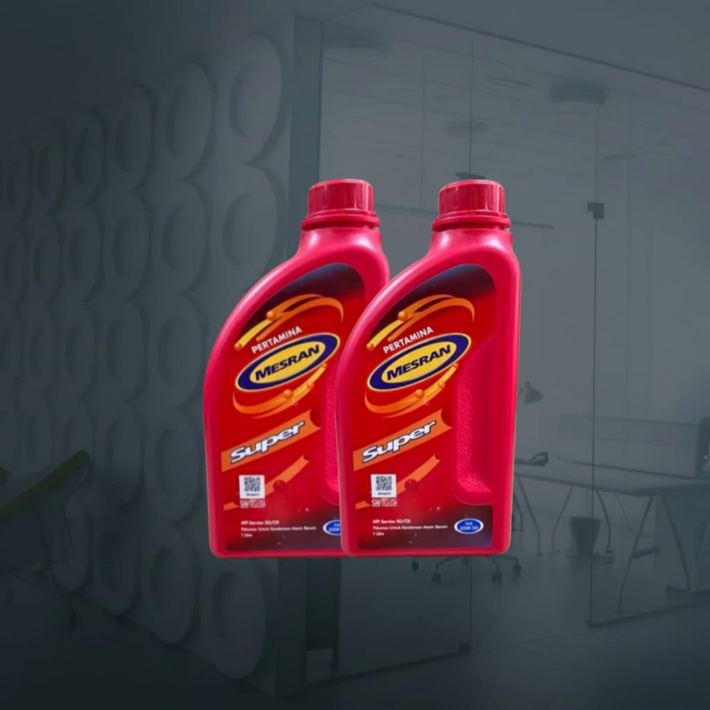 ( PAKET 2 BOTOL ) OLI MESRAN SUPER 1 LITER SAE 20W-50