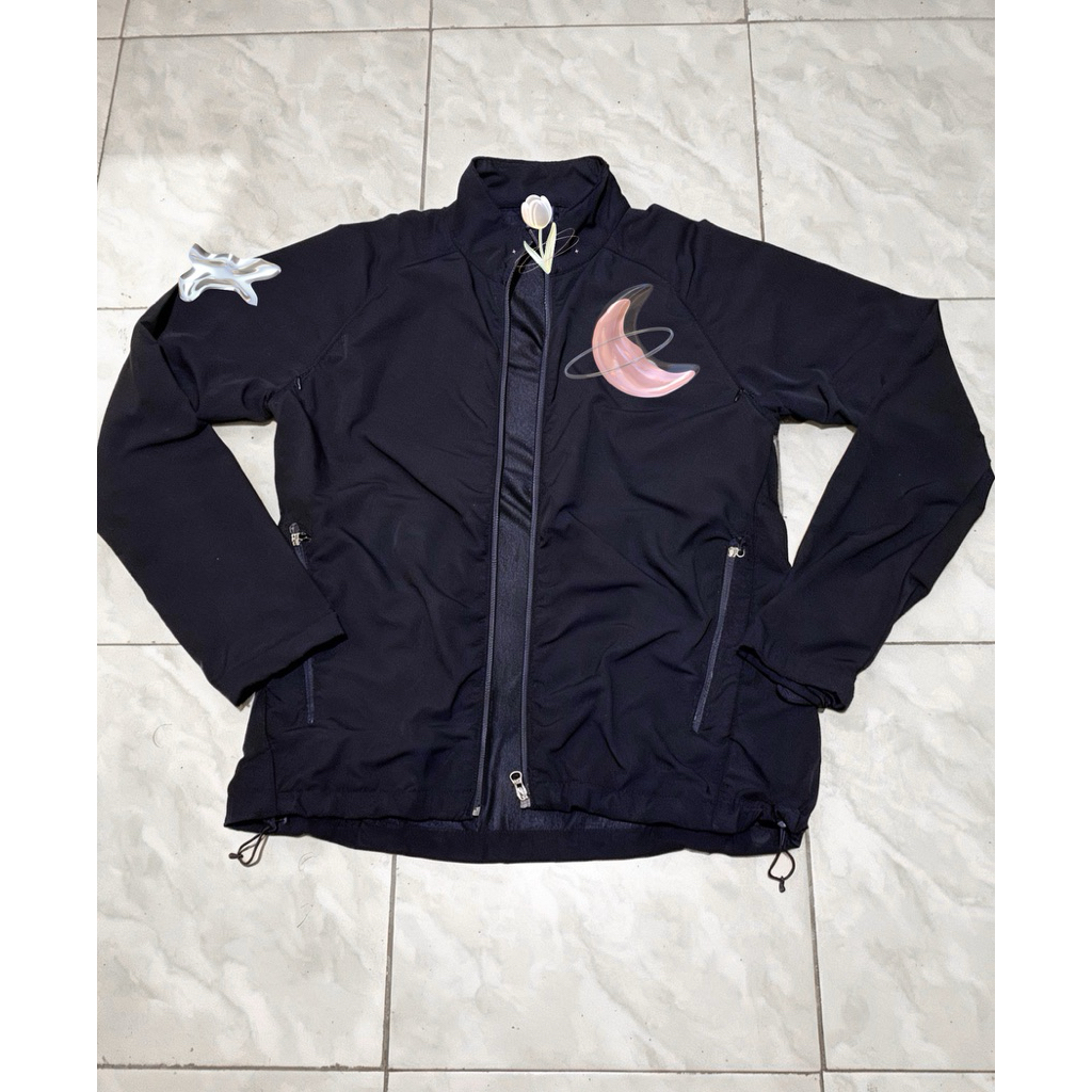 Jaket Outdoor Pria Hitam Tebal Resleting