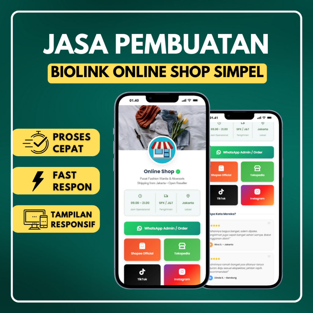 Jasa Pembuatan Biolink UMKM + Form Order WA | Jasa Biolink UMKM Harga Murah Pengerjaan Cepat
