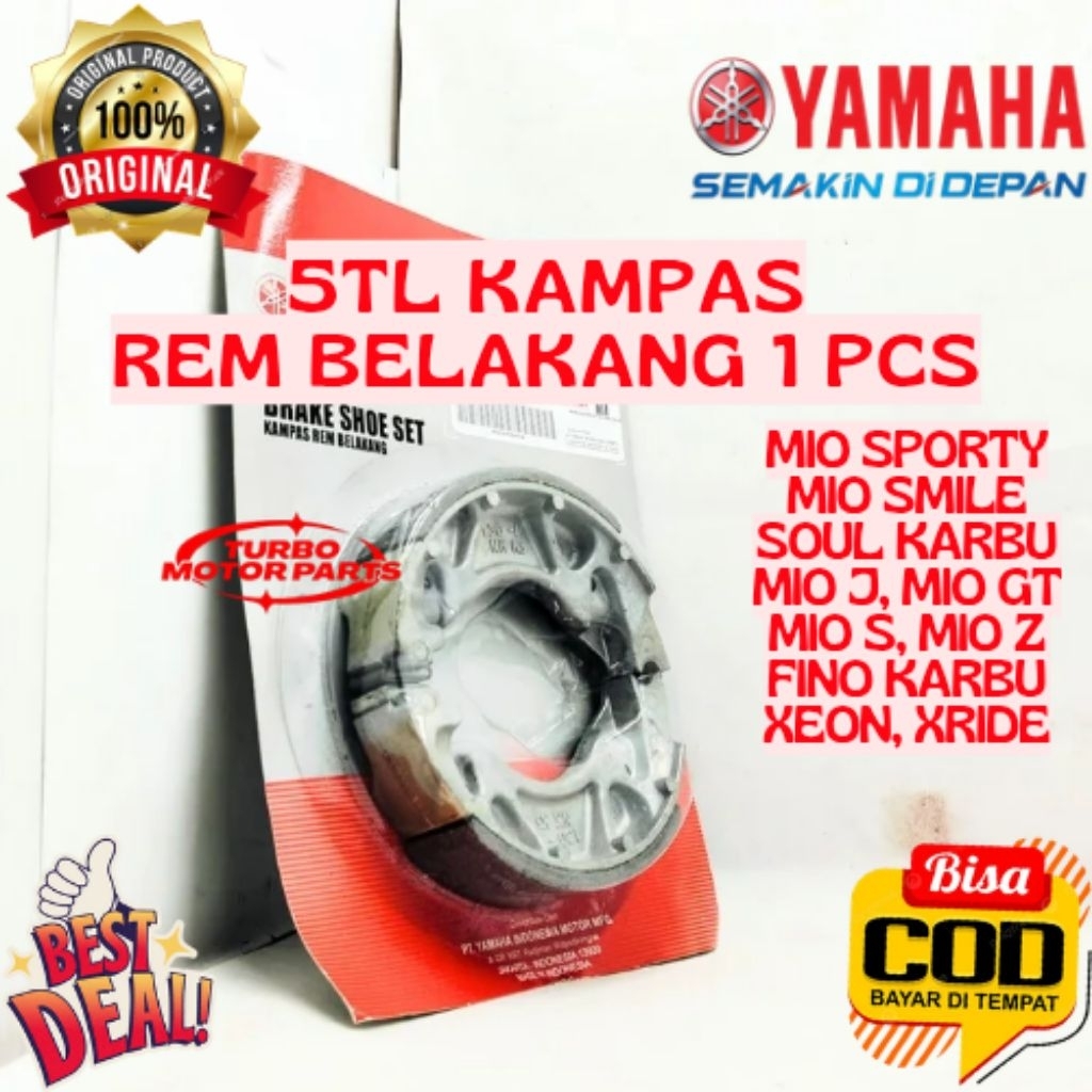 KAMPAS REM BELAKANG 1 PCS ORIGINAL YAMAHA KODE 5TL, KAMPAS REM BELAKANG MIO SPORTY, KAMPAS REM BELAK