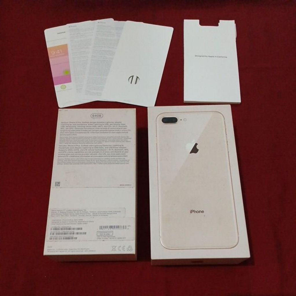 dus box IPhone 8 plus gold original copotan ibox lengkap manual book