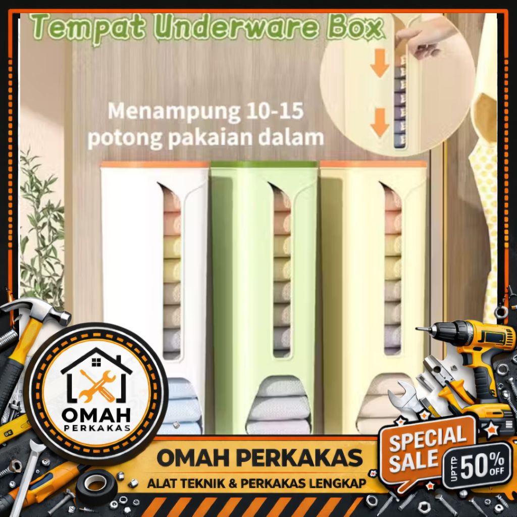 Dispenser Rak Pakaian Dalam Gantung Tempel Dinding / Kotak Penyimpanan Celana Dalam Kaos Kaki Multif