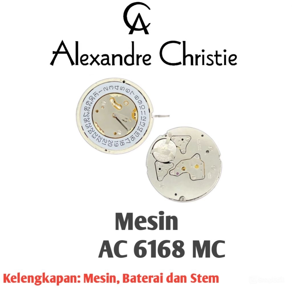 Mesin Original untuk Jam Tangan Alexandre Christie Type AC 6168 MC