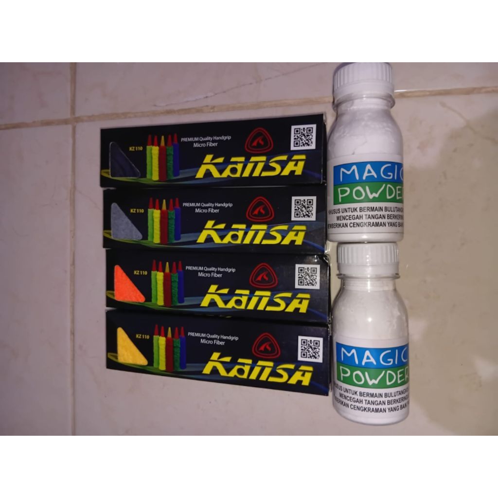 Paket Hemat Anti Licin Badminton | Grip Handuk KANSA + Bedak Grip