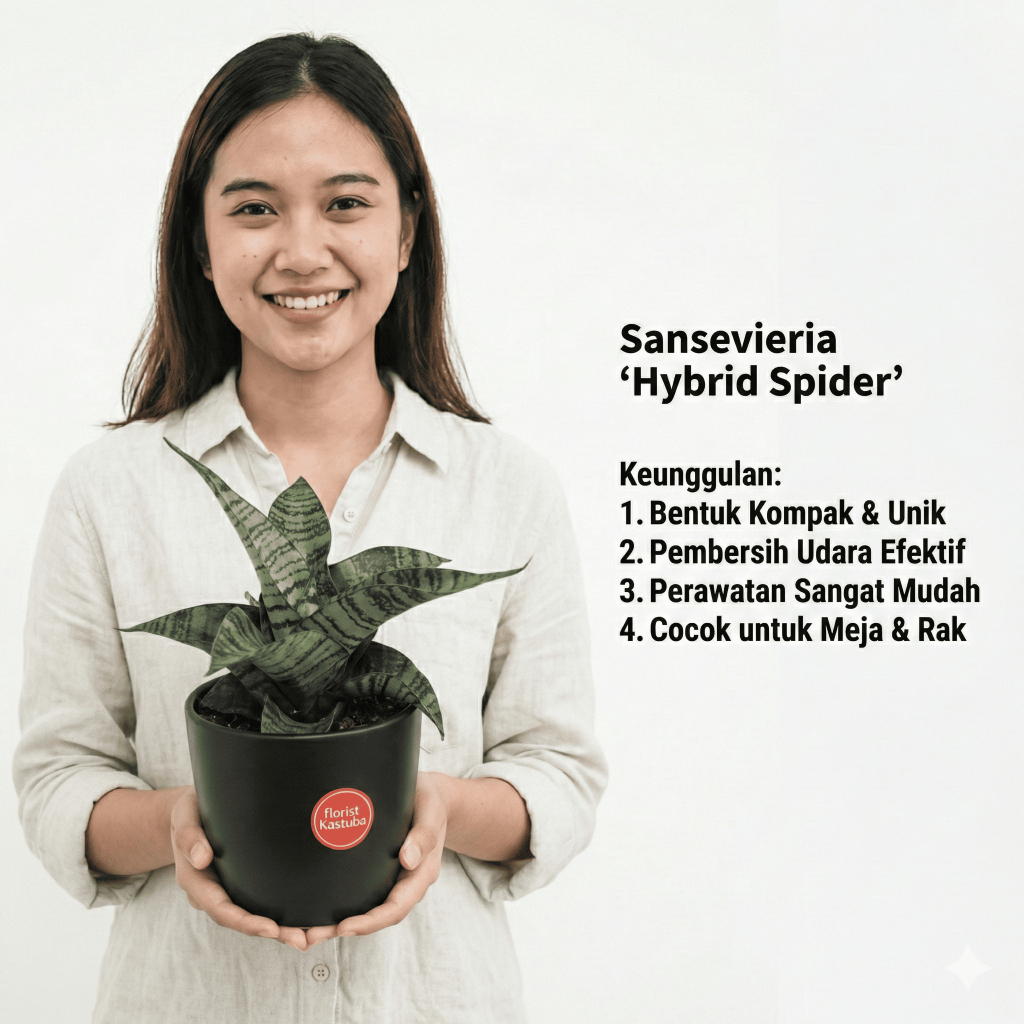Tanaman sensivera Hybrid Spider Koleksi Indoor, Bentuk Unik |florist kastuba