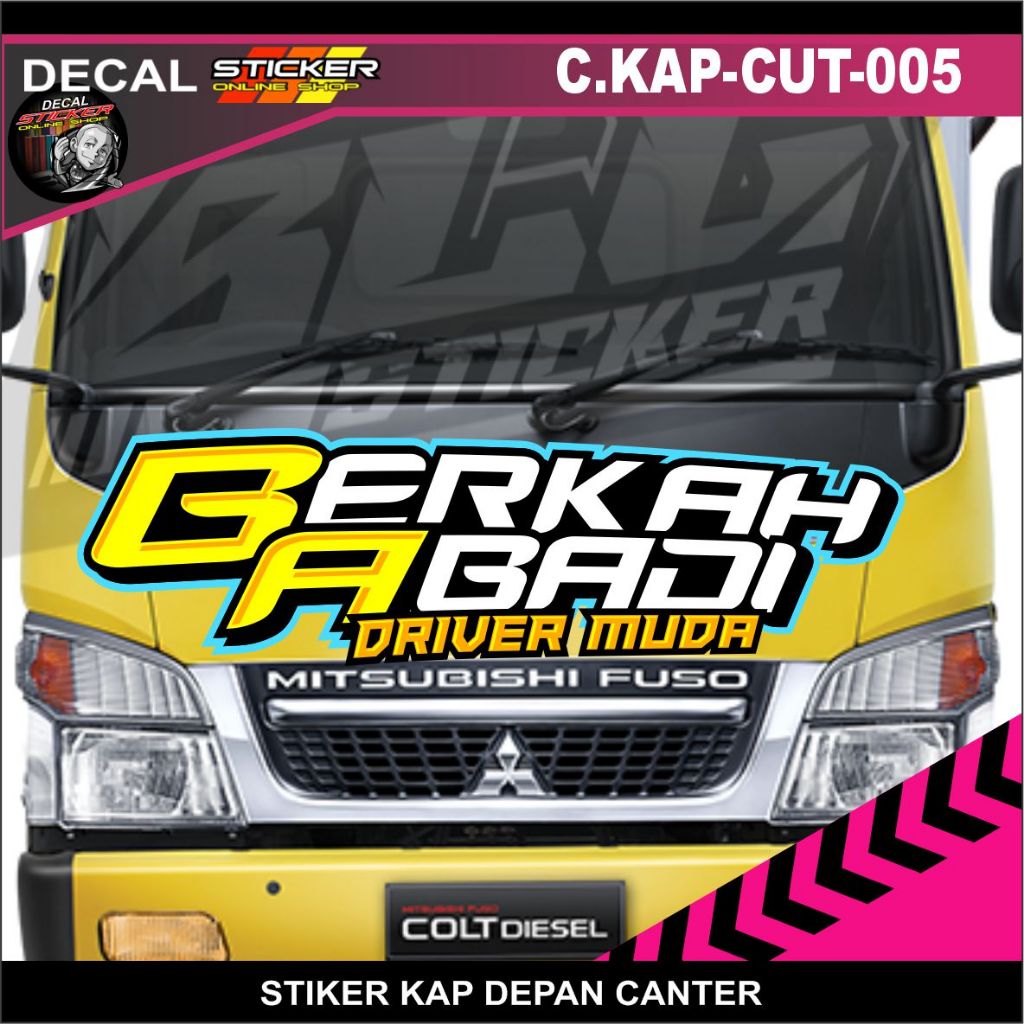 STIKER KAP DEPAN STRIP CUT DECAL VARIASI STICKER CANTER MOBIL TRUCK