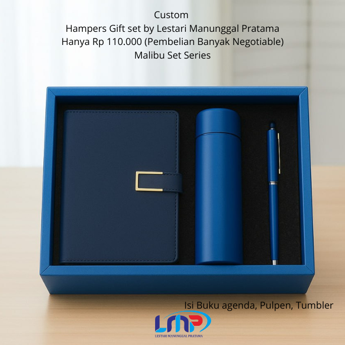 Custom Gift Set Tumbler Notebook Pulpen Premium Malibu Series