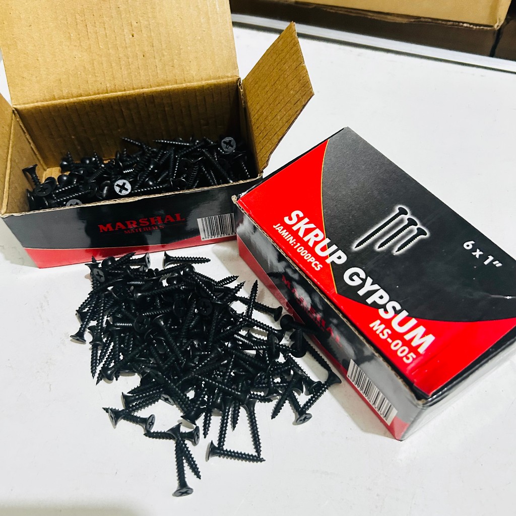 SEKRUP GYPSUM 2,5CM / SEKRUP GYPSUM 1 INCH HITAM KOTAK / BAUT GYPSUM