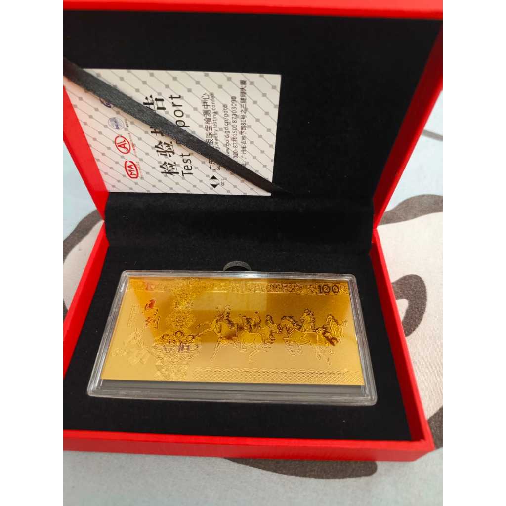 ANqi 2026 Kotak Angpao Akrilik Motif Kuda Dan Kucing Hoki Warna Merah Emas Untuk Tahun Baru Imlek + 