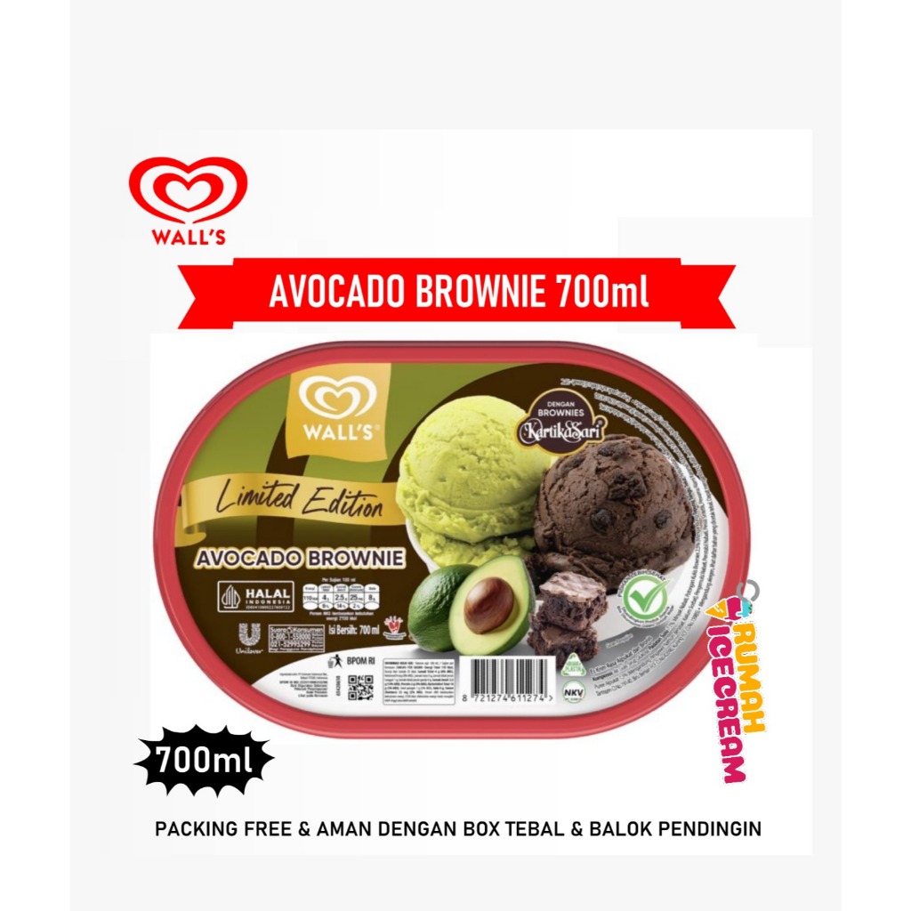 Es Krim Walls 700ML Avocado Brownies