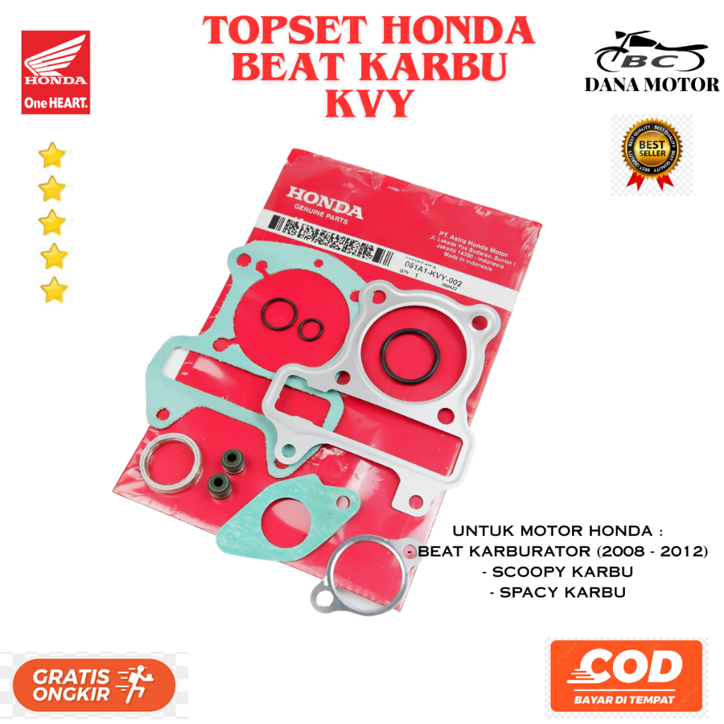 Topset Beat Karbu Ori / Gasket Scoopy Karbu / Paking Blok Honda Beat Original Premium - KVY